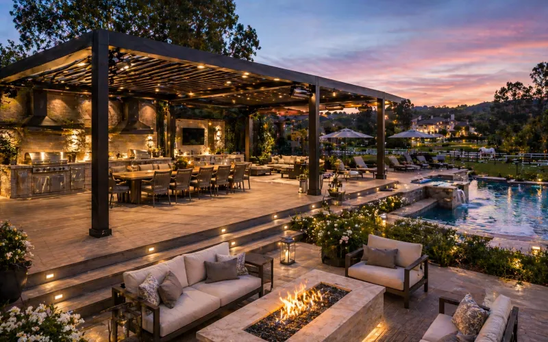 outdoor living Hidden Hills, pergola Hidden Hills, Struxure pergola Hidden Hills, TimberTech deck Hidden Hills, estate outdoor living Hidden Hills, outdoor kitchen pavilion Hidden Hills, pool deck Hidden Hills, fire pit Hidden Hills, backyard renovation Hidden Hills, outdoor living contractor Hidden Hills, luxury outdoor living Hidden Hills, pergola builder Hidden Hills