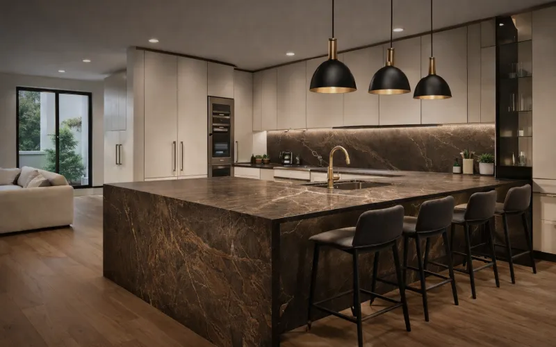 kitchen remodeling West Hollywood, kitchen renovation West Hollywood, kitchen contractor West Hollywood, West Hollywood kitchen remodeling company, kitchen design build West Hollywood, high-end kitchen remodel, Dekton countertops, Cambria quartz, waterfall island kitchen, integrated appliances kitchen, modern kitchen design Los Angeles, compact kitchen design, luxury kitchen renovation, kitchen remodel cost West Hollywood