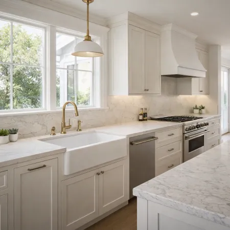 kitchen remodeling Santa Monica, kitchen renovation Santa Monica, kitchen contractor Santa Monica, Santa Monica kitchen remodeling company, kitchen design build Santa Monica, coastal kitchen design, Cambria quartz countertops, Kohler farmhouse sink, beach house kitchen remodel, modern coastal kitchen, kitchen remodel cost Santa Monica, luxury kitchen renovation Los Angeles, compact kitchen design, light kitchen interior