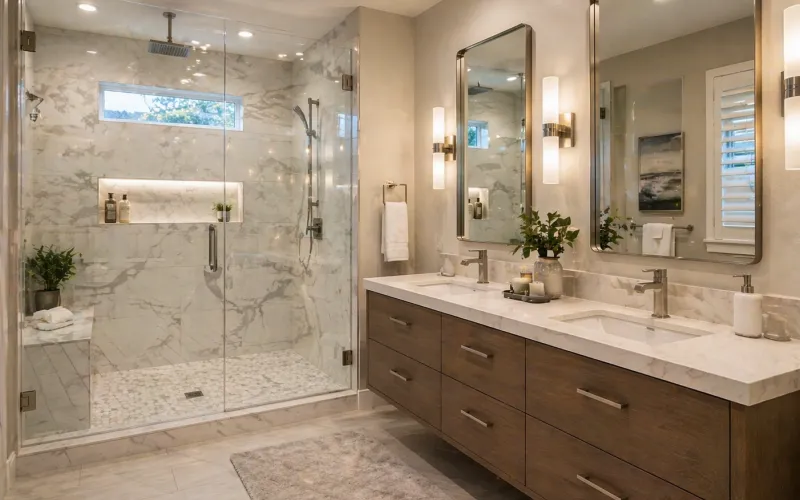 bathroom remodeling Simi Valley, bathroom remodel Simi Valley, Simi Valley bathroom renovation, bathroom contractor Simi Valley, walk in shower Simi Valley, double vanity Simi Valley, MSI tile bathroom Simi Valley, bathroom design build Simi Valley, master bathroom remodel Simi Valley, bathroom upgrade Simi Valley, bathroom renovation company Simi Valley, bath remodel contractor Simi Valley