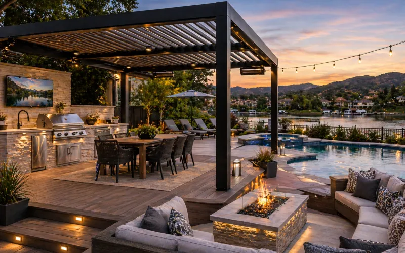 outdoor living Westlake Village, pergola Westlake Village, Struxure pergola Westlake Village, TimberTech deck Westlake Village, pool deck Westlake Village, outdoor kitchen Westlake Village, fire pit Westlake Village, backyard renovation Westlake Village, outdoor living contractor Westlake Village, deck builder Westlake Village, luxury outdoor living Westlake Village, pergola contractor Westlake Village
