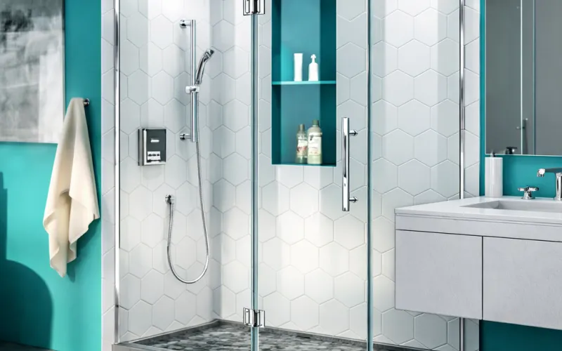 1-day bath remodel Los Angeles, bathroom remodel in one day, tub to shower conversion, Caspi Construction 1-Day Bath, walk-in shower remodel