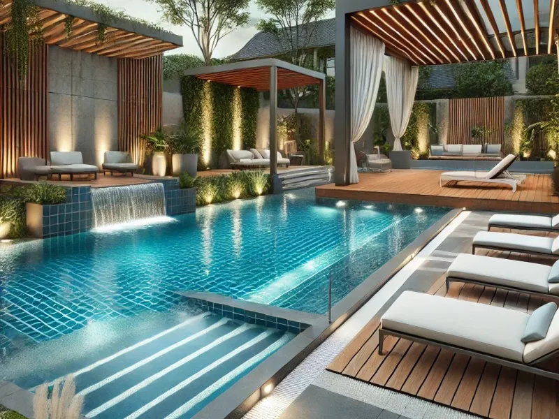 swimming pool, pool installation, pool customization, backyard pool, heated pool, pool design, pool health benefits, luxury pool, custom pool, pool features, family pool time, poolside entertainment
