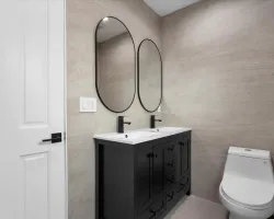 Modern Bathroom Remodel with Dual Vanity in Los Angeles