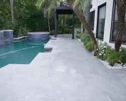Backyard Renovation with Porcelain Pavers in Los Angeles, California