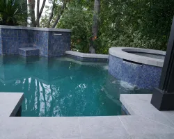 Backyard Renovation with Porcelain Pavers in Los Angeles, California