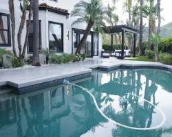 Backyard Renovation with Porcelain Pavers in Los Angeles, California