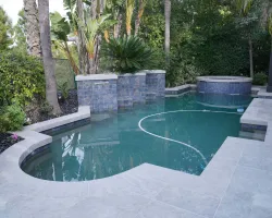 Backyard Renovation with Porcelain Pavers in Los Angeles, California