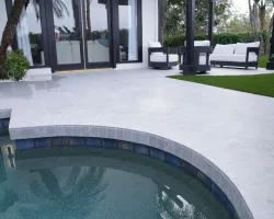 Backyard Renovation with Porcelain Pavers in Los Angeles, California
