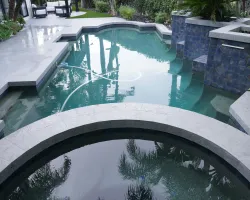 Backyard Renovation with Porcelain Pavers in Los Angeles, California