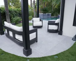 Backyard Renovation with Porcelain Pavers in Los Angeles, California