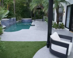 Backyard Renovation with Porcelain Pavers in Los Angeles, California