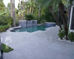 Backyard Renovation with Porcelain Pavers in Los Angeles, California