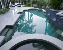 Backyard Renovation with Porcelain Pavers in Los Angeles, California