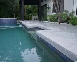 Backyard Renovation with Porcelain Pavers in Los Angeles, California