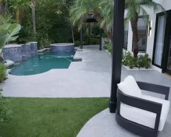 Backyard Renovation with Porcelain Pavers in Los Angeles, California
