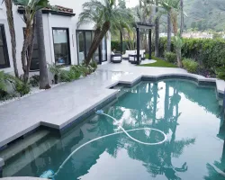 Backyard Renovation with Porcelain Pavers in Los Angeles, California