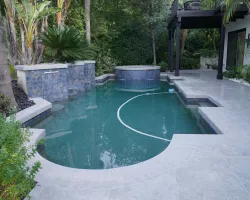 Backyard Renovation with Porcelain Pavers in Los Angeles, California