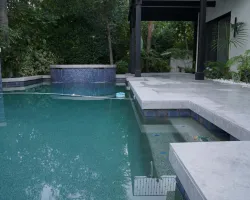 Backyard Renovation with Porcelain Pavers in Los Angeles, California