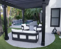Backyard Renovation with Porcelain Pavers in Los Angeles, California