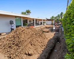 Modern Backyard Pool Construction by Caspi Construction
